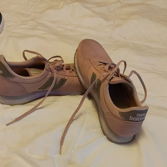 New Balance Blush and Gray Athletic Shoes - Picture 1 of 3